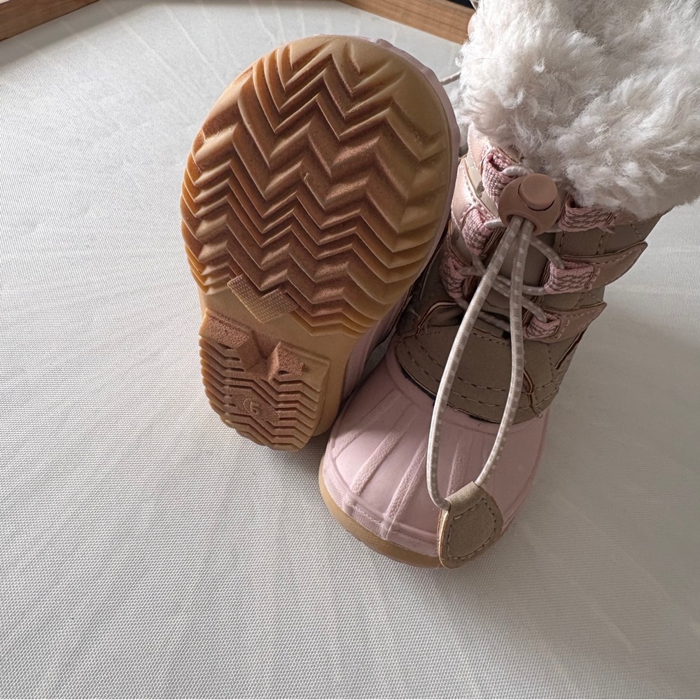 Cozy Pink and Tan Kids Boots